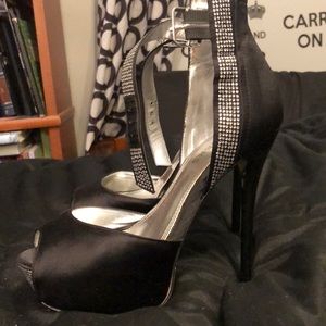 Black Studded Platform Stilettos (Bakers)